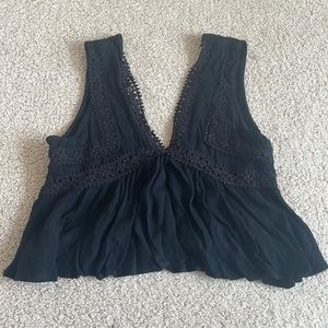 Black crochet top